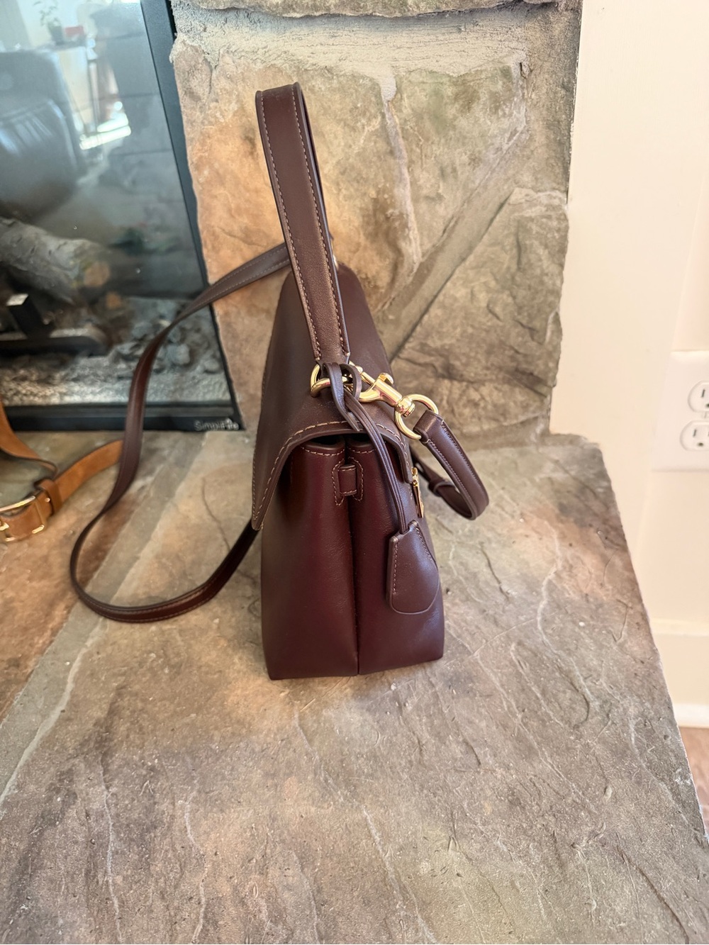 Coach Leather Emory Top Handle - Dark Brown with Gold Hardware - Picture 3 of 8